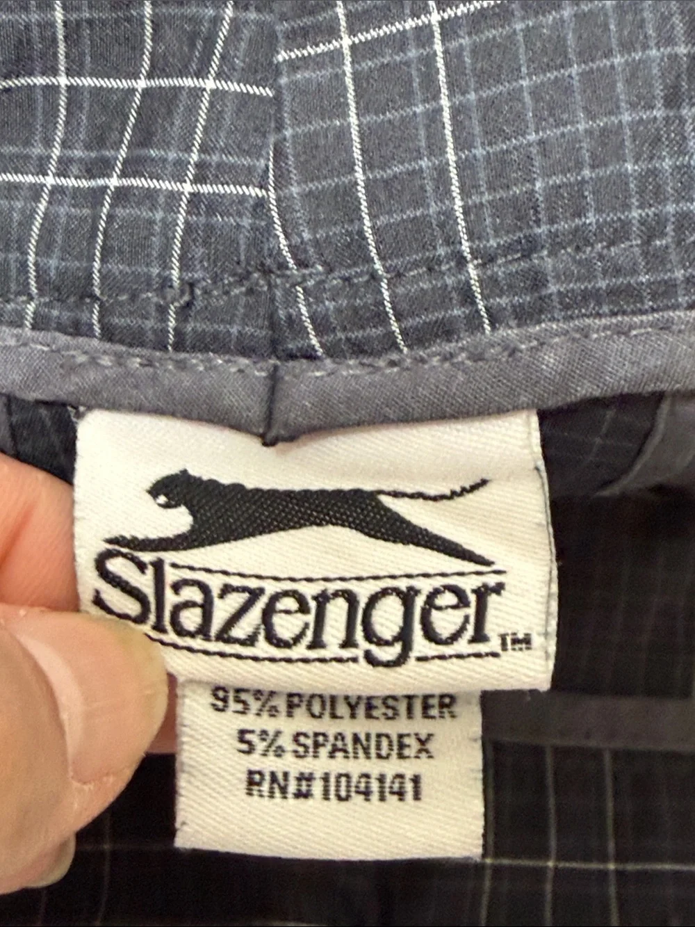 Slazenger Black Gray Plaid Golf Pants